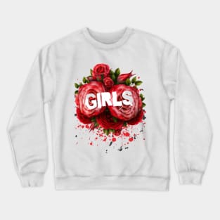 Rose girl white Crewneck Sweatshirt